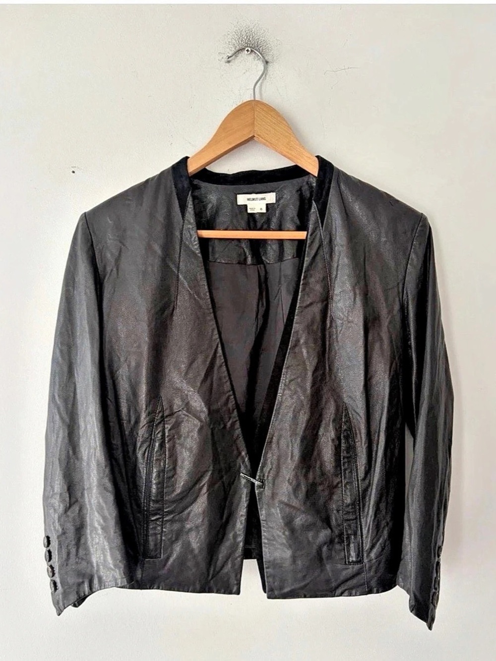 Helmut Lang Black Leather Jacket Size 6